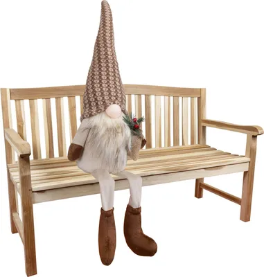 Produktbild von Weihnachten Deko Wichtel sitzend 25cm (65cm) Kantenhocker Figur braun beige