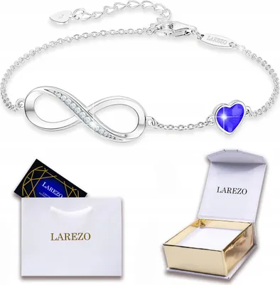Produktbild von Silber Infinity Armband Saphir Herz Zirkonia 925 SILBER