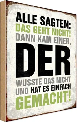 Produktbild von vianmo Holzschild 30x20 cm Alle sagten das geht nicht