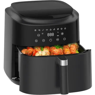 Obrázok produktu pre Fritovací hrn na horúci vzduch - 9 litrov, 9 programov, 2350 W, 360° cirkulácia horúceho vzduchu, LED displej, čierna farba