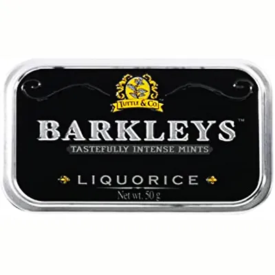 Obrázek produktu pro Barkleys Liquorice Pastilles lékořice v kovové plechovce 50g balení po 3 kusech