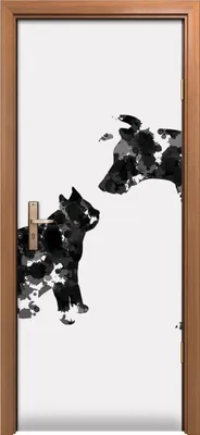 Produktbild von Türposter 80x200 cm Türaufkleber Türtapete Türfolie Klebefolie abstrakte Katze und Hund