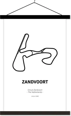 Produktbild von MuchoWow® Textilposter Rundkurs Zandvoort - Formel 1 60x90 cm mit schwarzem Rahmen - Poster Wohnzimmer