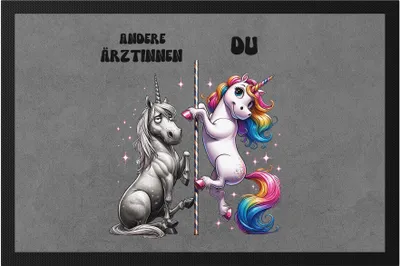 Produktbild von Andere Ärztinnen Du Einhorn Fußmatte Ärztin Krankenhaus Medizin Humor