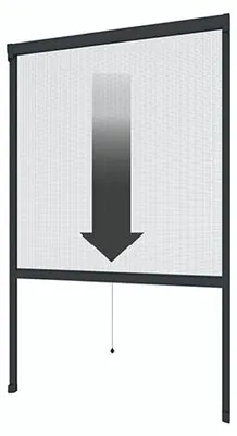 Produktbild von Fliegengitter Rollofenster zum Schrauben / Klemmen - 130 x 160 cm, anthrazit