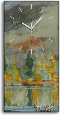 Produktbild von Leinwand Uhr Küche Wohnzimmer Bild 30x60 Winslow Homer Ein Oktobertag Vintage - weiße Hände