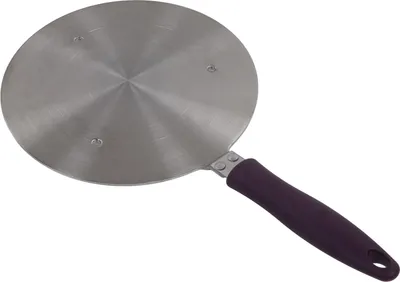 Obrázok produktu pre Indukčná adaptérová doska z nehrdzavejúcej ocele s fialovými rukoväťami Kuchynské príslušenstvo pre keramický hrniec 19,5 cm/7,68 palca