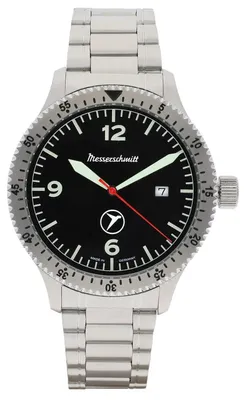 Zdjęcie produktu dla Messerschmitt ME-98152MB Męski zegarek pilot stalowy/czarny