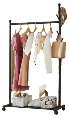 Immagine prodotto di Portaabiti, acciaio inossidabile, 86x43x170 cm, capacità di carico 55 kg, design moderno, ruote a 360°