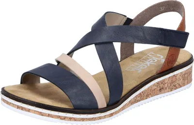 Produktbild von Rieker Schuhe Damen Keil Sandaletten Sandalen V3663, Größe:40 EU, Farbe:Blau
