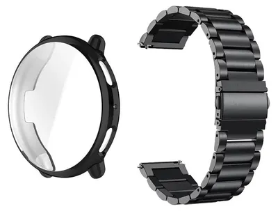 Image de Bracelet pour montre connectée - Active 2 - Acier inoxydable - Fermeture métallique - Noir
