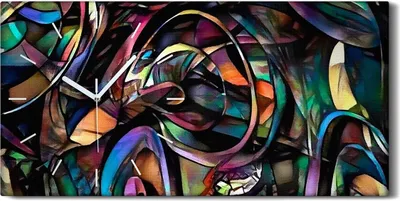 Produktbild von Dekor Leinwand Uhr Wandbilder Geräuschlos 60x30 Malerei Abstrakte Kunst - weiße Hände