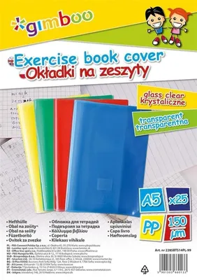 Imagen del producto de Fundas de plástico transparente para cuadernos A5, surtido de colores, 25 unidades