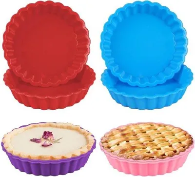 Obrázek produktu pro Silikonové formy na koláče - Mini formy na koláče - 8 kusů - 11 cm - nepřilnavé - silikonové
