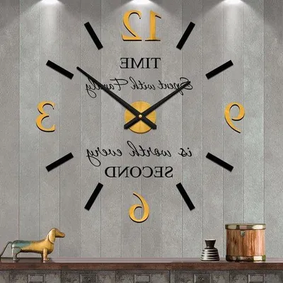 Image de Grande horloge murale 3D en plastique pour le salon et le bureau
