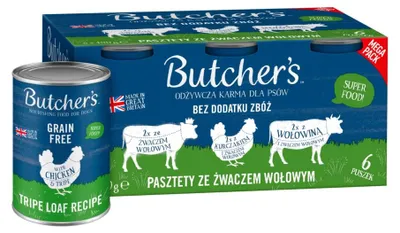 Zdjęcie produktu dla Karma dla psa Butcher's Original Tripe ze żwaczem 6x400g
