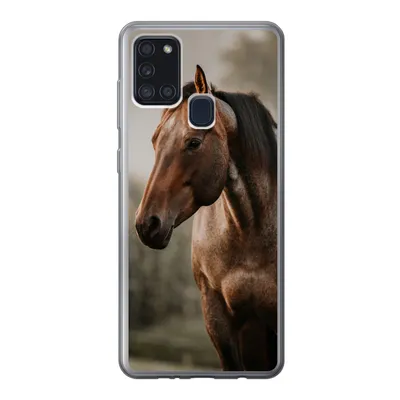 Produktbild von MuchoWow® Handyhülle Schutzhülle Hülle für Samsung Galaxy A21s Pferd - Licht - Wald Silikon Softcase Handy Hülle - Hartschale