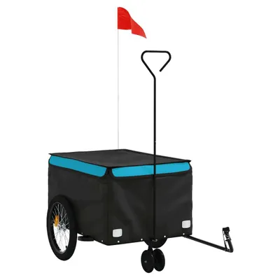 Produktbild von vidaXL Fahrradanhänger Schwarz und Blau 30 kg Eisen