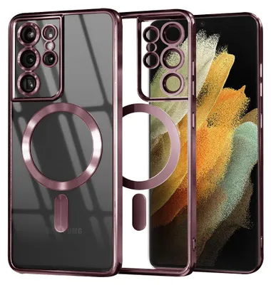 Produktbild von Techsuit Luxury Crystal Back Cover Hülle mit MagSafe für Samsung Galaxy S21 Ultra - Rosa