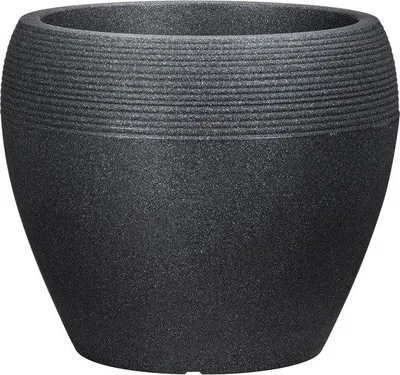 Produktbild von Kunststoff-Topf schwarz Granit 30cm Durchmesser 241cm hoch 11L Innen Außen