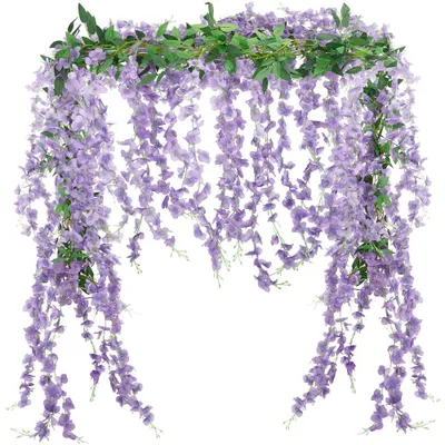 Obrázok produktu pre TRANKIELO® - 6 kusov umelých kvetov, girlanda z brečtanu – 2 metre na kus – ideálne na svadby a dekorácie