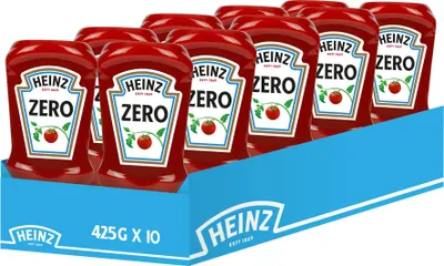 Produktbild von Heinz 76018783 Ketchup Zero Tomatensauce, 10 x 425 g
