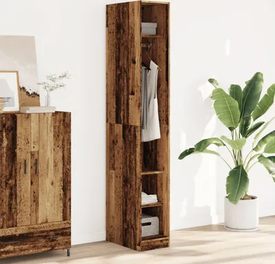 Produktbild von (NEU 2026) Kleiderschrank moderne - Altholz-Optik 30x50x200 cm - Holzwerkstoff - Kleiderschränke - 35.8 kg