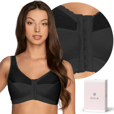 Obrázek produktu pro Gaia bra 1163 Rachela soft bra without underwire front closure bra velké velikosti, černá, 90E