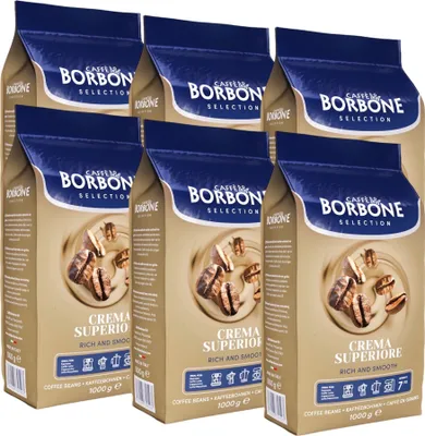 Produktbild von CAFFÈ BORBONE Selection Crema Superiore ganze Kaffeebohnen 6x1000g | Nussig im Geschmack mittlere Röststufe 60% Arabica 40% Rosbusta Bohnen