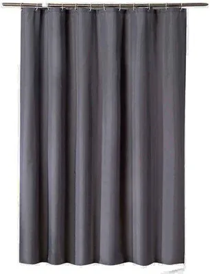Produktbild von Unyqoos® Grauer Duschvorhang 300 x 200 cm – schimmelresistent & wasserabweisend, Polyester mit antibakterieller Beschichtung, inkl. Kunststoffringe und rostfreie Ösen