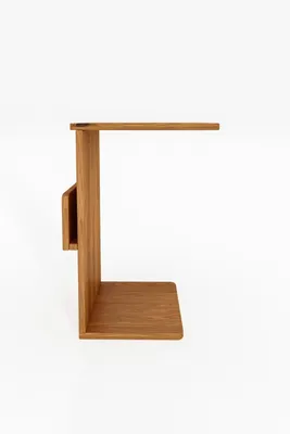 Produktbild von Nachttisch Jetro 2 aus Wildeiche massiv 32x47x66 cm mit Zeitungsablage