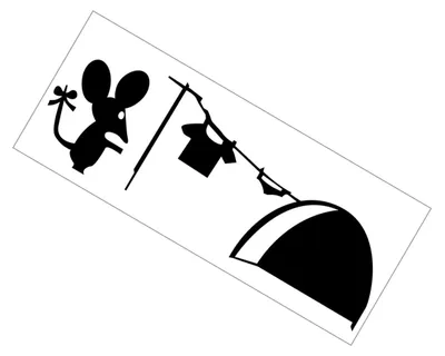 Vinyl-Schaarsticker mit Mausloch, 18 x 7 cm, lustiges Design