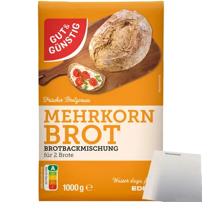Produktbild von Gut & Günstig Brotbackmischung Mehrkornbrot (1000g Packung) + usy Block