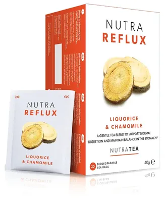 Produktbild von NutraTea NutraReflux Kräutertee mit Süßholz und Kamille, 20 Teebeutel