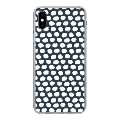 Produktbild von MuchoWow® Handyhülle Schutzhülle Hülle für iPhone Xs Tupfen - Muster - Weiß Silikon Softcase Handy Hülle - Handytasche