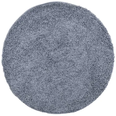 Image de vidaXL Tapis Shaggy velours haut moderne bleu Ø 280 cm