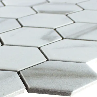 Produktbild von Keramik Mosaik Fliesen Hilgard Steinoptik Hexagon Calacatta