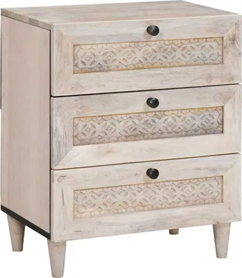 Image de Table de chevet Blanc 50 x 33 x 62 cm Bois d'ingénierie
