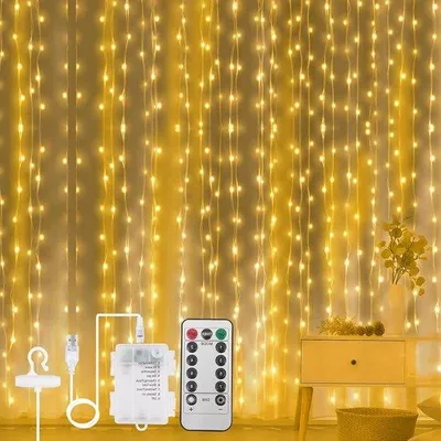 Produktbild von Weihnachtsbeleuchtung 3x3m 300LED 8Modi Timer
