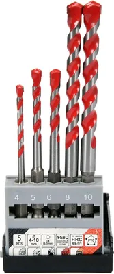 Productafbeelding van Yato YT-44789, Boormachine, Boorsets, Aluminium, Keramisch, Beton, Polyvinylchloride (PVC), Staal, Hout, 6,3 mm, Koolstofstaal, Zeskanthuls boor