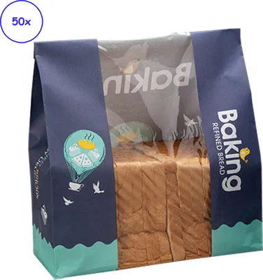 Obrázek produktu pro CANDeal 50 kusů obalových sáčků na chléb z kraftového papíru, obalové sáčky na toastové pečivo s průhledem (32x21x10 cm)