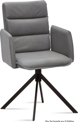 Produktbild von Armlehnstuhl (8er-Set) Dulci 52x92x60 Schwarz/Grau