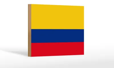 Produktbild von Holzschild Flagge Kolumbien 18x12cm Flag of Colombia