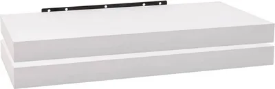 Produktbild von WOLTU 2er-Set Wandregal Wandboard Bücherregal Regale für Deko Wandablagen aus MDF Hängeregal Weiß 70x23x3,8 cm