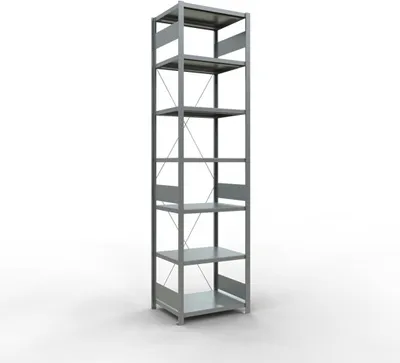 Produktbild von Schulte Fachbodenregal MULTIplus250 Stecksystem | Grundregal | HxBxT 300x75x60cm | 7 Ebenen | Fachlast 250kg | Verzinkt