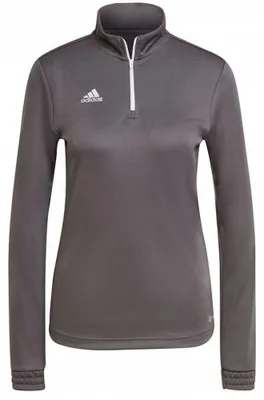 Image de Adidas - Sweat-shirt "Entrada 22" à fermeture éclair courte pour femmes, modèle PP760 (Taille S), couleur grise