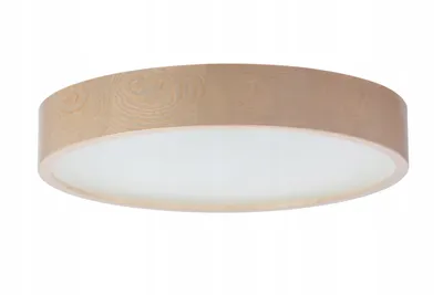 Produktbild von STOLARNIA PIKA Deckenlampe - Runde Holz Deckenleuchte Nabucco 3xE27 (∅47 cm) - Modern Grau-Braun Lampe für Schlafzimmer, Wohnzimmer, Flur, Küche LEJA