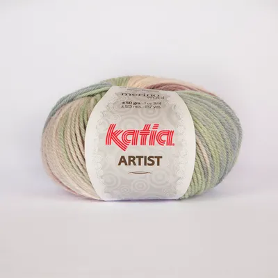 Produktbild von ARTIST von Katia - CRUDO/MARRÓN/CELESTE/VERDES (310) - 50 g / ca. 125 m Wolle
