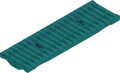 Produktbild von Hauraton Recyfix PRO 100 Stegrost SW 110/9 horizontaler Schubsicherung Klasse C 250 petrol 500 mm x 149 mm x 38 mm
