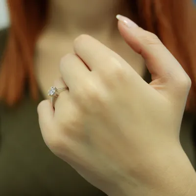 Produktbild von 0,33 Carat Diamant Solitär Ring Antragsring 14 Karat Weißgold - 49 (15,60 mm)